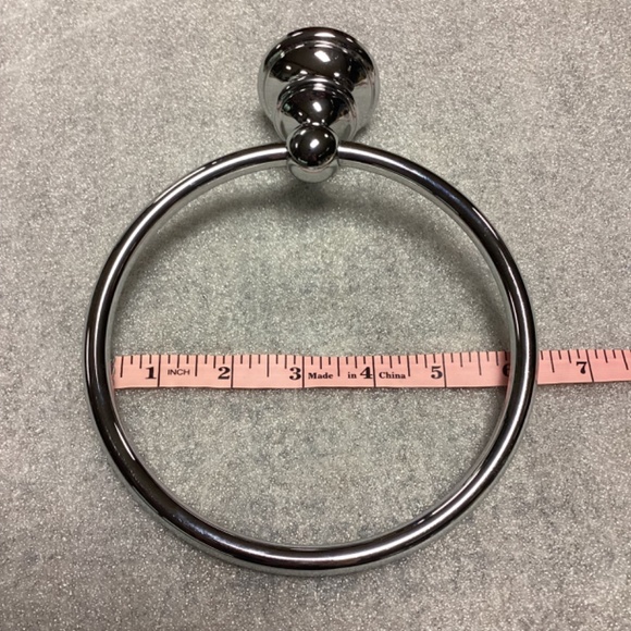 Silver Chrome Wall Mount Towel Ring - Picture 3 of 7